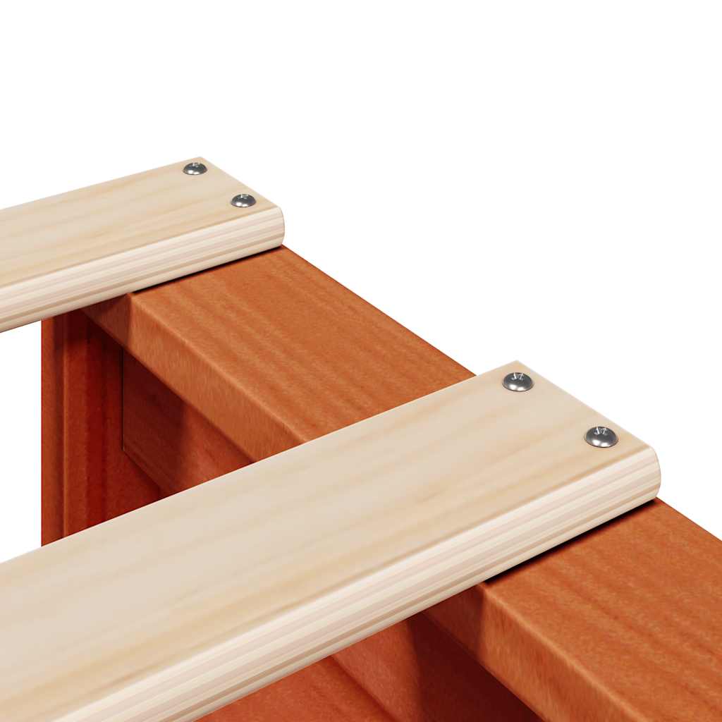 Bookcase Bed without Mattress Wax Brown 150x200cm Solid Wood Pine