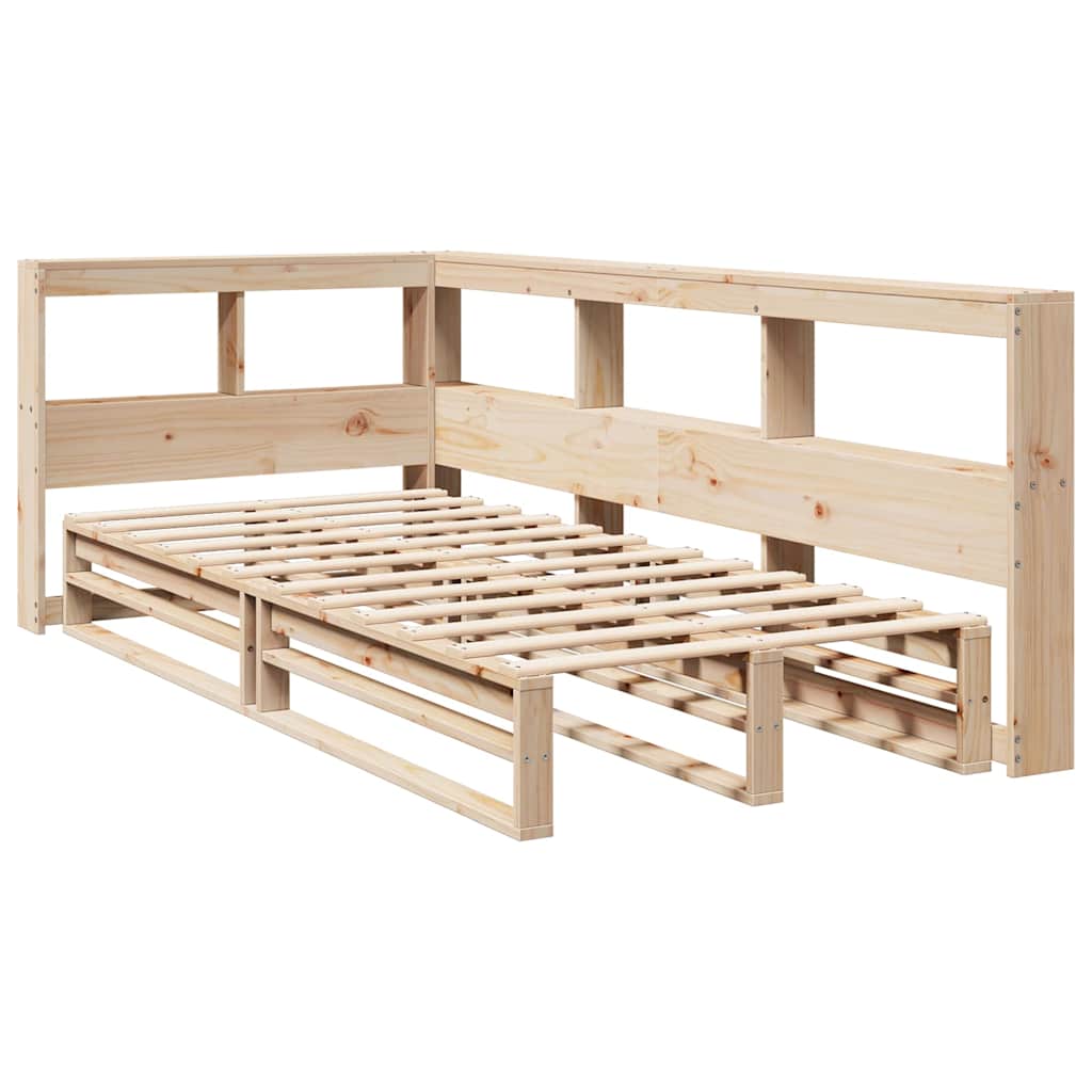 Bookcase Bed without Mattress 100x200cm Solid Wood Pine