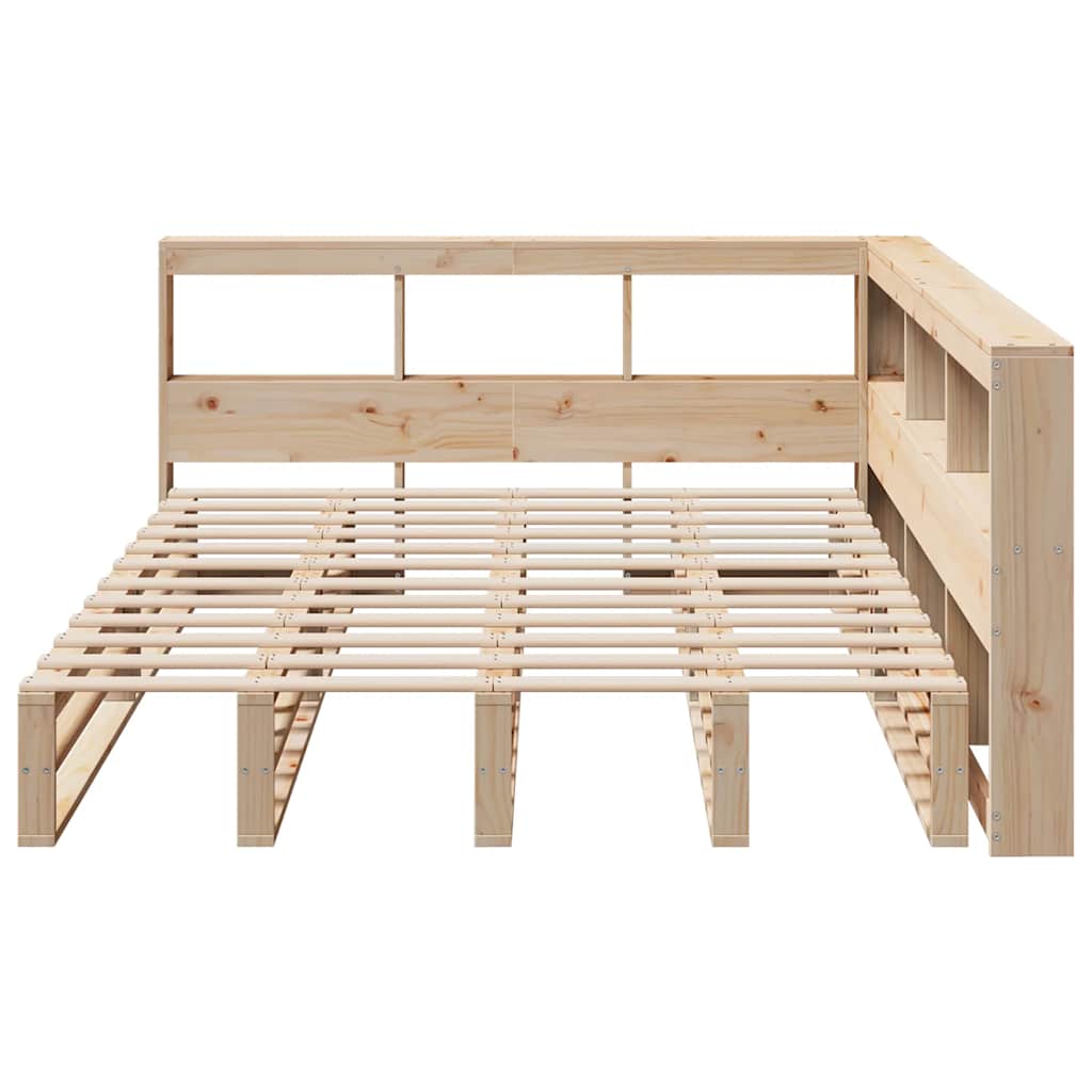 Bookcase Bed without Mattress 135x190cm Solid Wood Pine