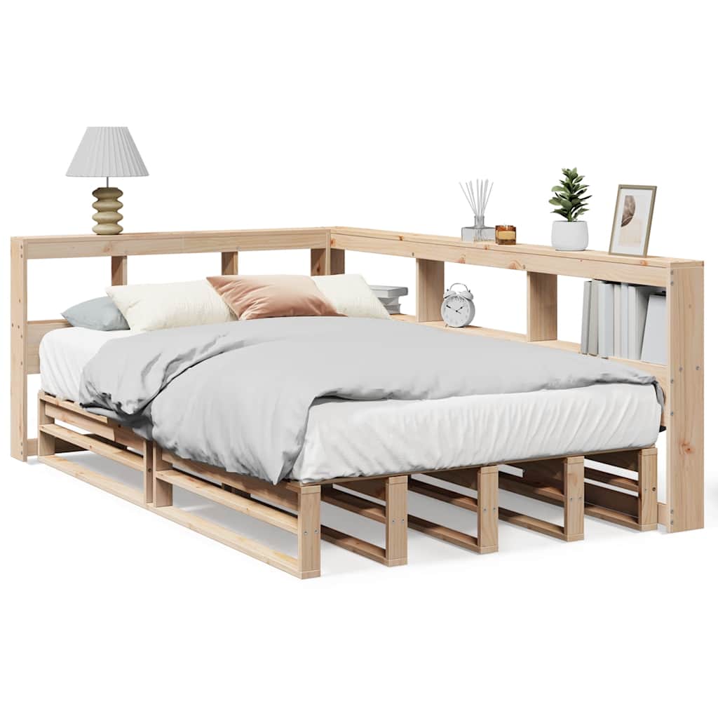 Bookcase Bed without Mattress 120x190cm Solid Wood Pine