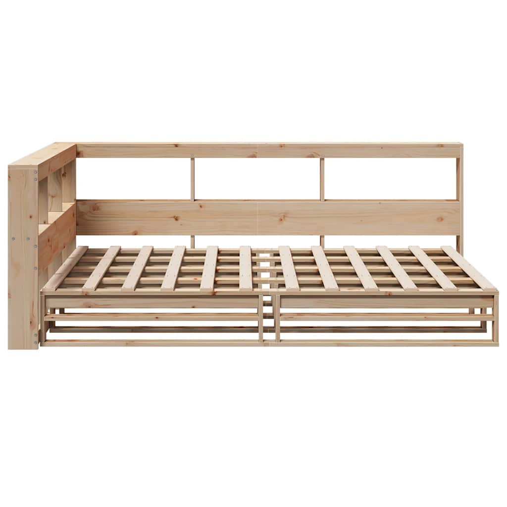 Bookcase Bed without Mattress 120x190cm Solid Wood Pine