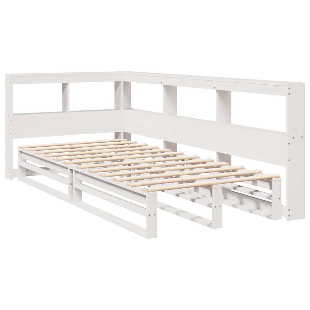 Bookcase Bed without Mattress White 75x190cm Solid Wood Pine