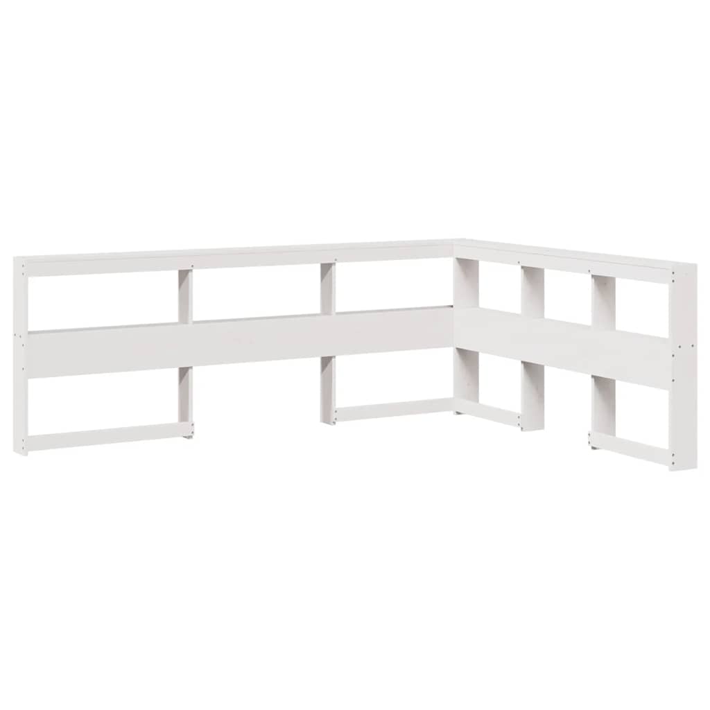 Bookcase Bed without Mattress White 150x200cm Solid Wood Pine