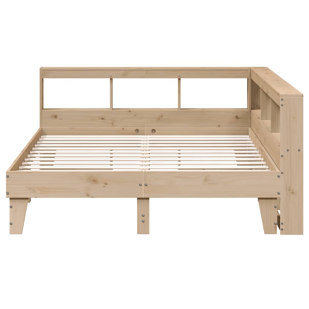 Bookcase Bed without Mattress 140x200cm Solid Wood Pine