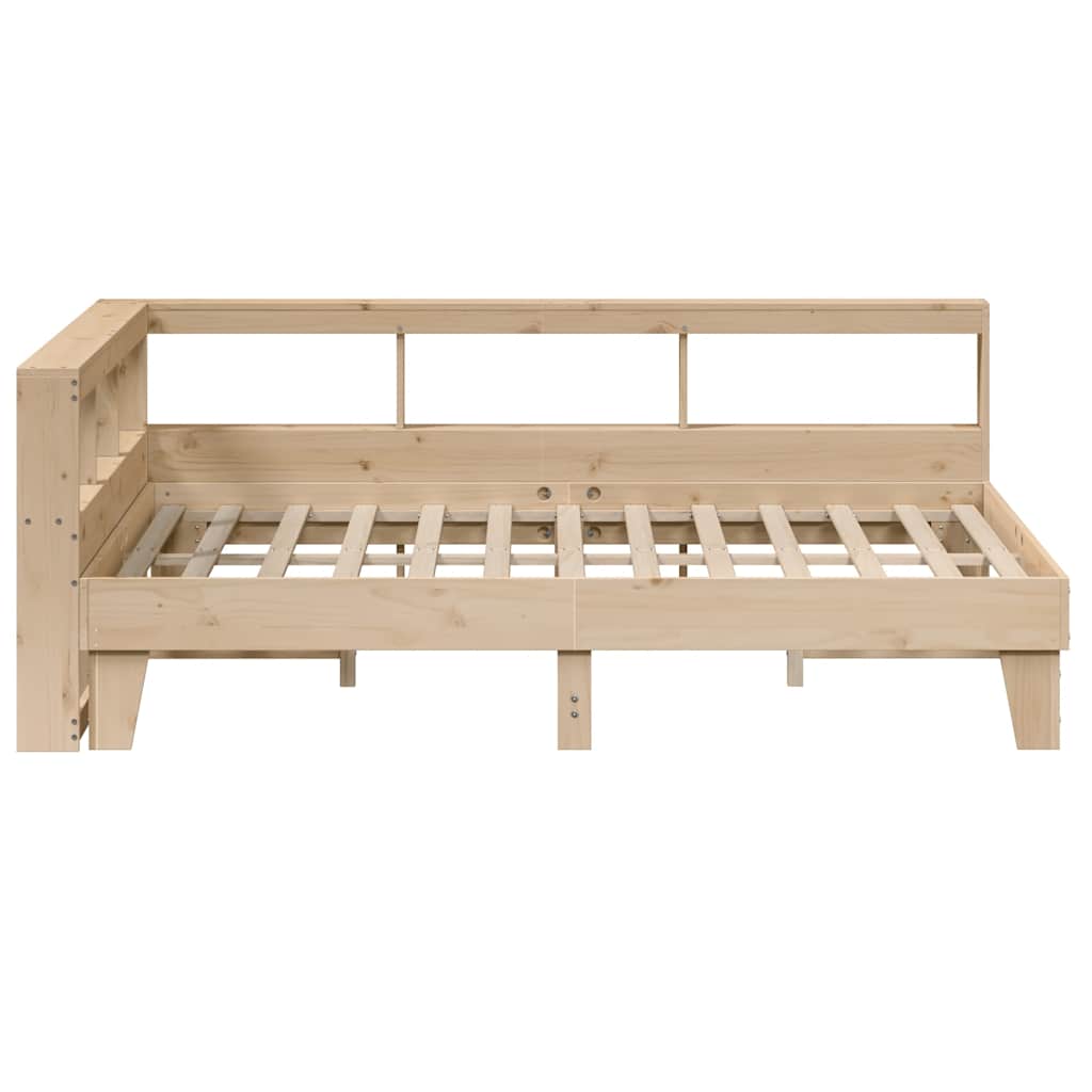 Bookcase Bed without Mattress 140x200cm Solid Wood Pine