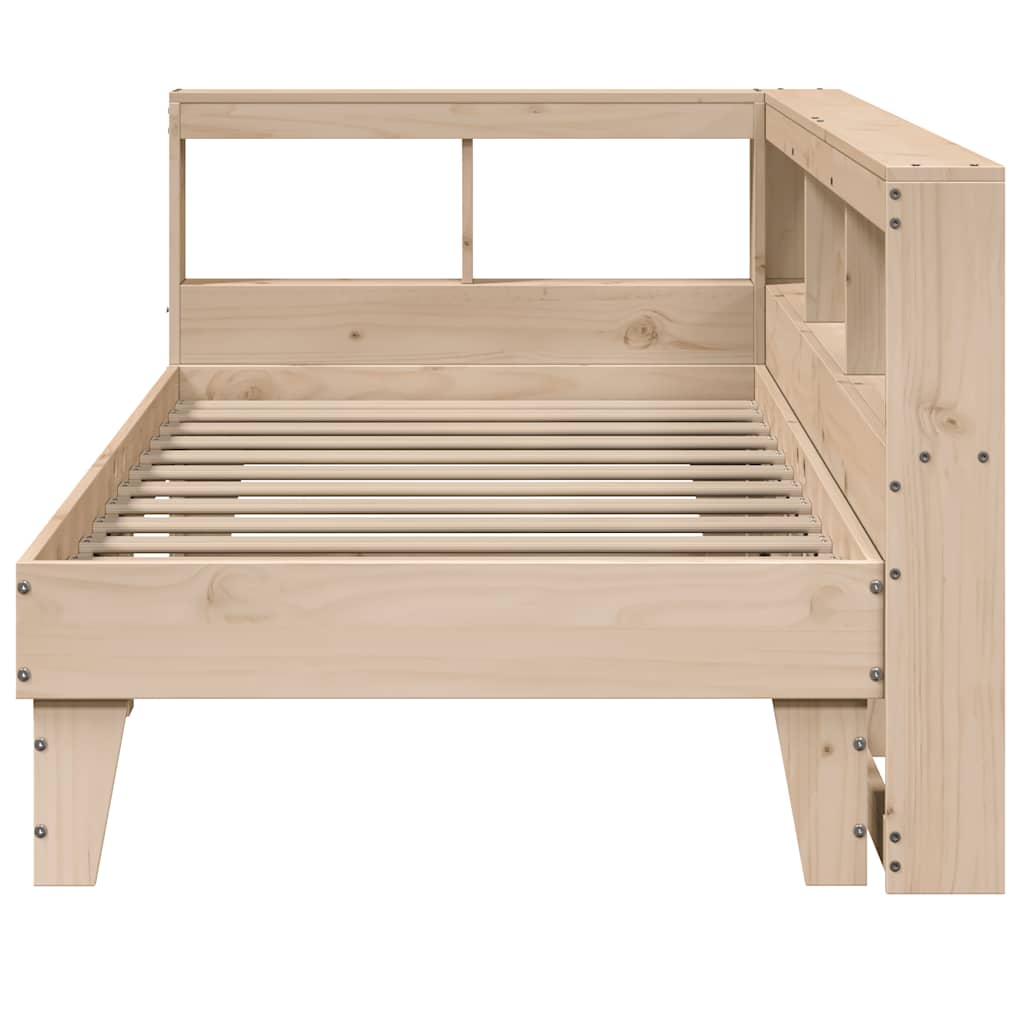 Bookcase Bed without Mattress 100x200cm Solid Wood Pine