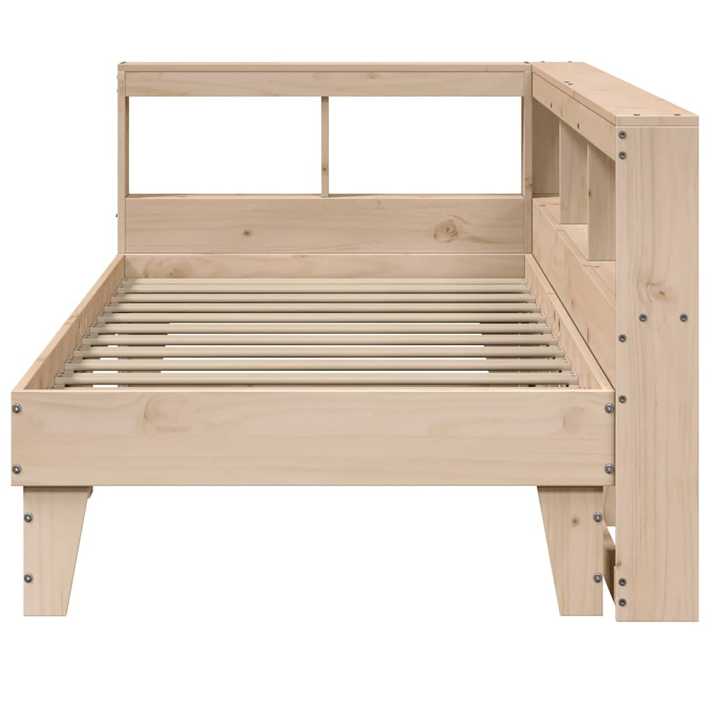 Bookcase Bed without Mattress 90x200cm Solid Wood Pine