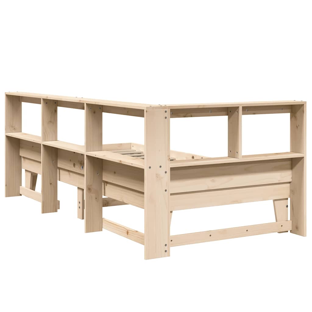 Bookcase Bed without Mattress 90x200cm Solid Wood Pine