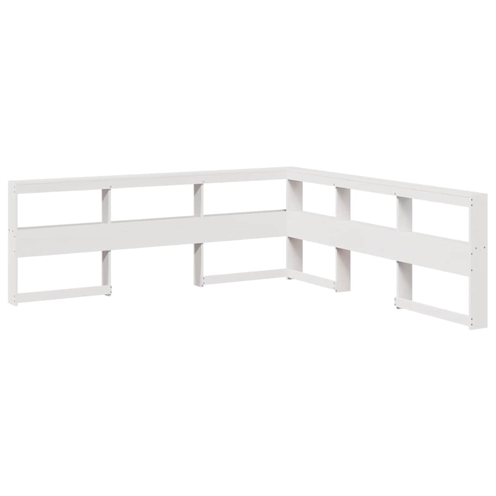 Bookcase Bed without Mattress White 135x190cm Double Solid Wood Pine
