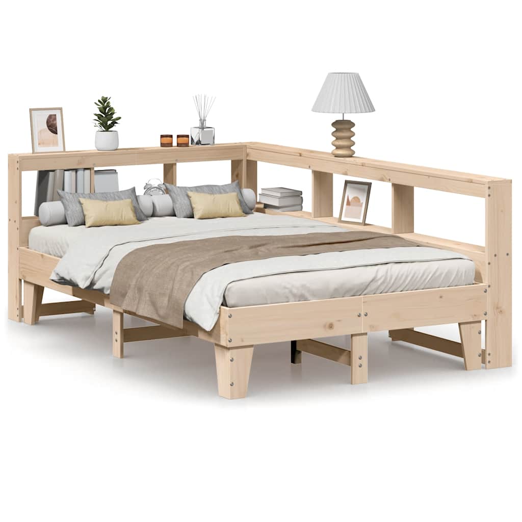 Bookcase Bed without Mattress 120x190cm Small Double Solid Wood Pine