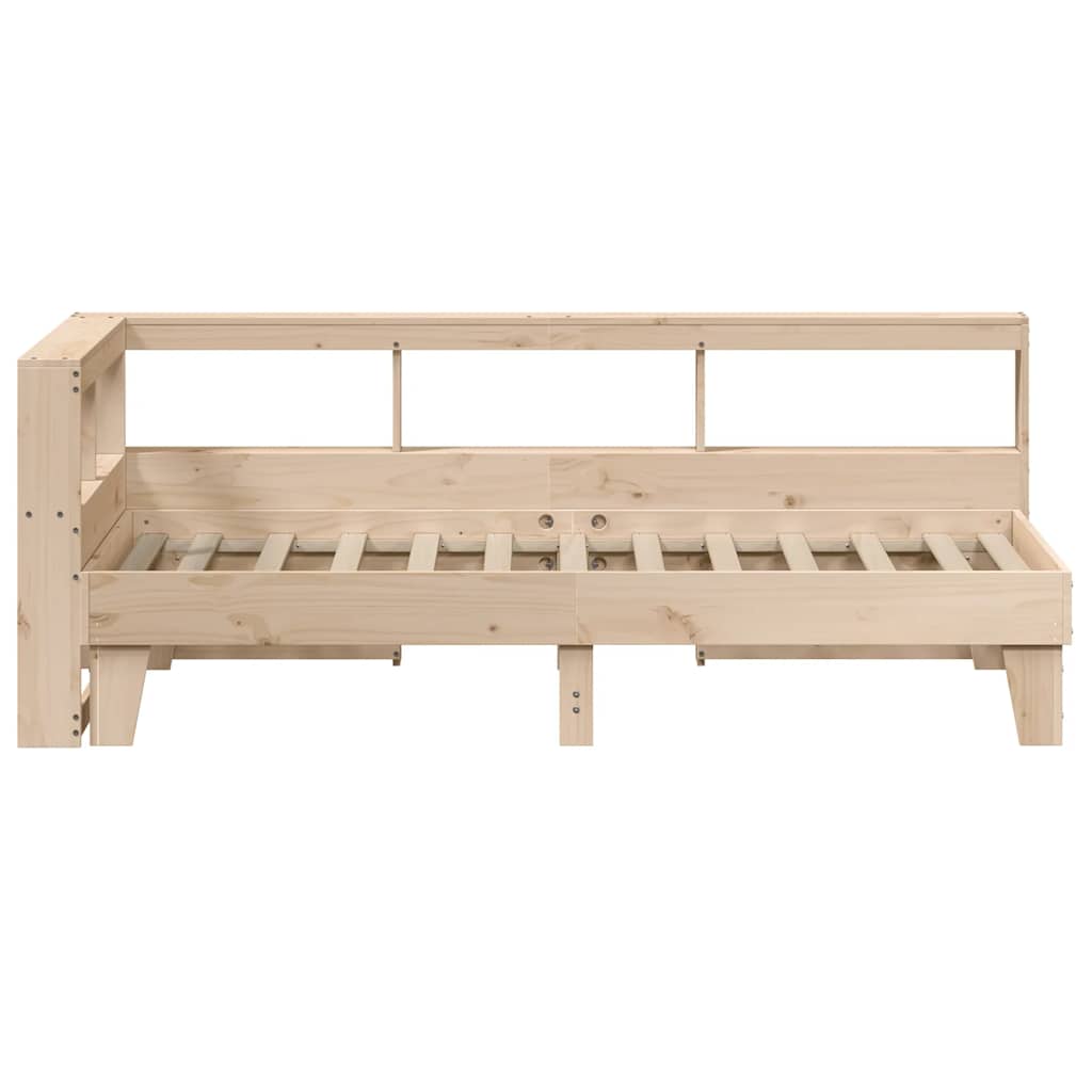 Bookcase Bed without Mattress 75x190cm Solid Wood Pine