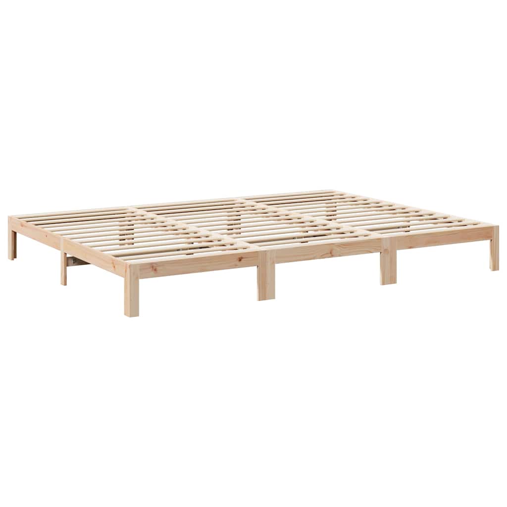 Family Bed Frame No Mattress 240x200 cm Solid Wood Pine