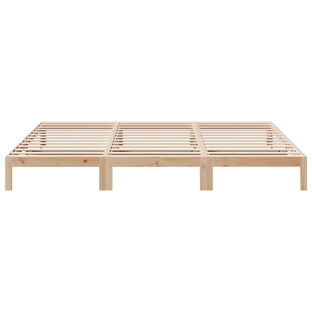 Family Bed Frame No Mattress 240x200 cm Solid Wood Pine