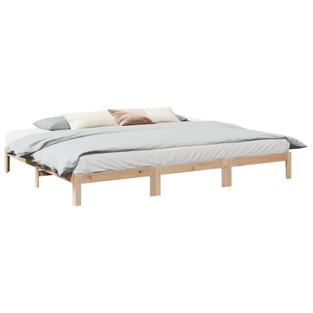 Family Bed Frame No Mattress 270x200 cm Solid Wood Pine