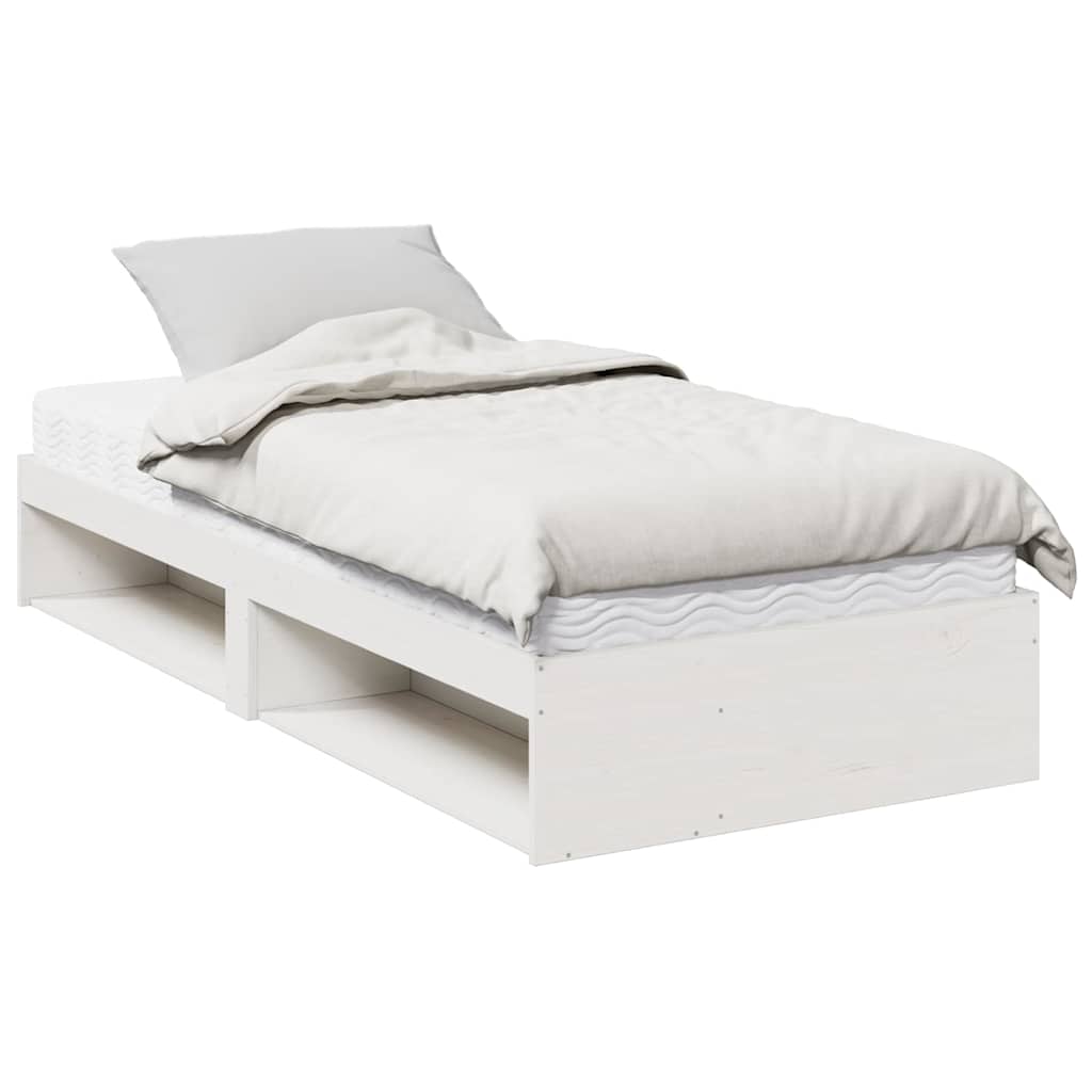 Day Bed with Mattress White 80x200 cm Solid Wood Pine
