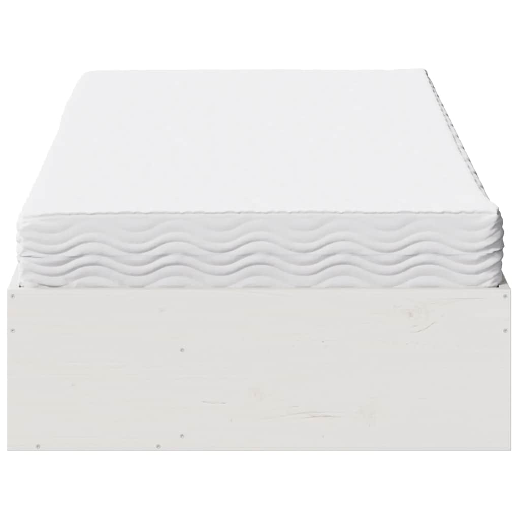 Day Bed with Mattress White 80x200 cm Solid Wood Pine
