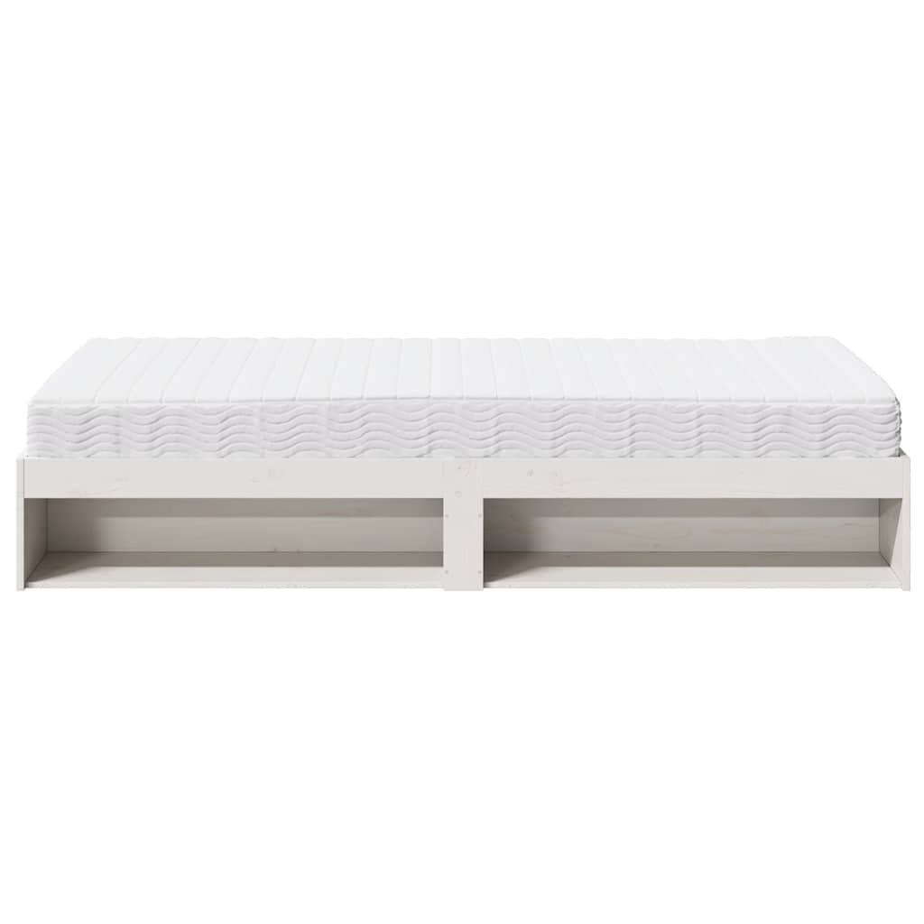 Day Bed with Mattress White 80x200 cm Solid Wood Pine