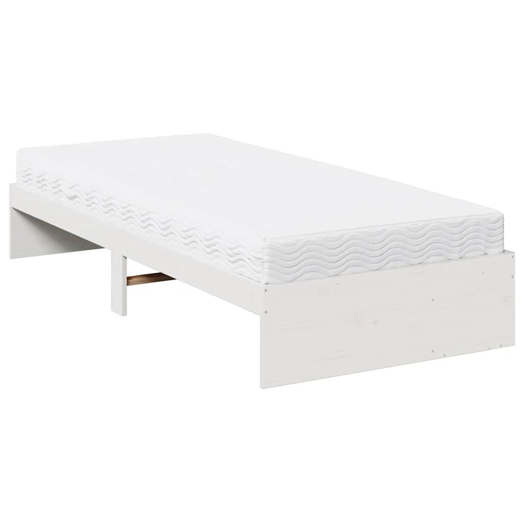 Day Bed with Mattress White 80x200 cm Solid Wood Pine