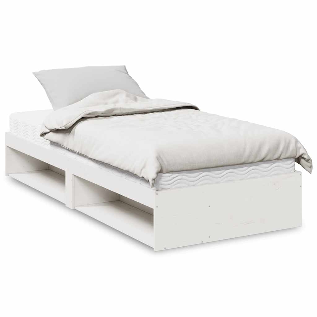 Day Bed with Mattress White 80x200 cm Solid Wood Pine