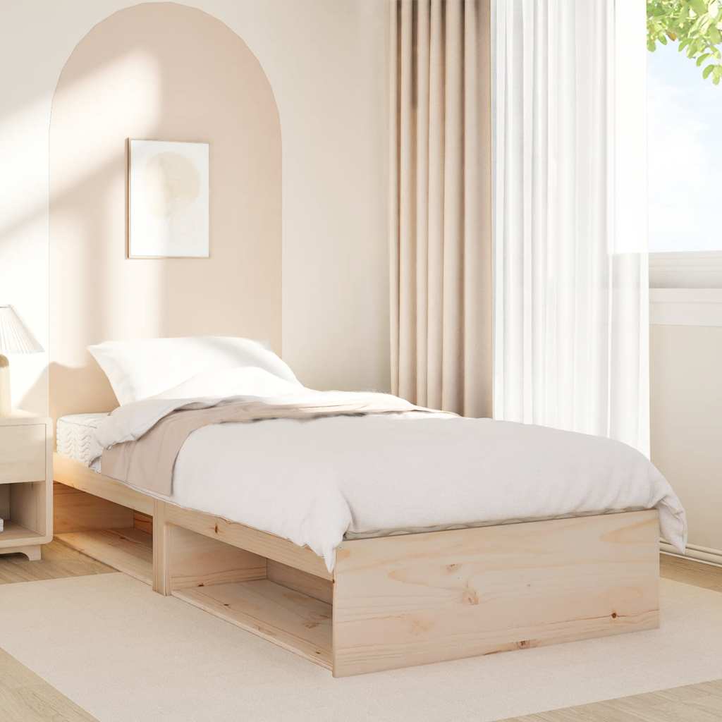 Day Bed with Mattress 90x190 cm Solid Wood Pine
