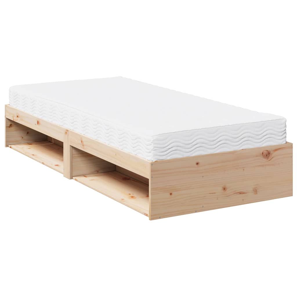Day Bed with Mattress 90x190 cm Solid Wood Pine