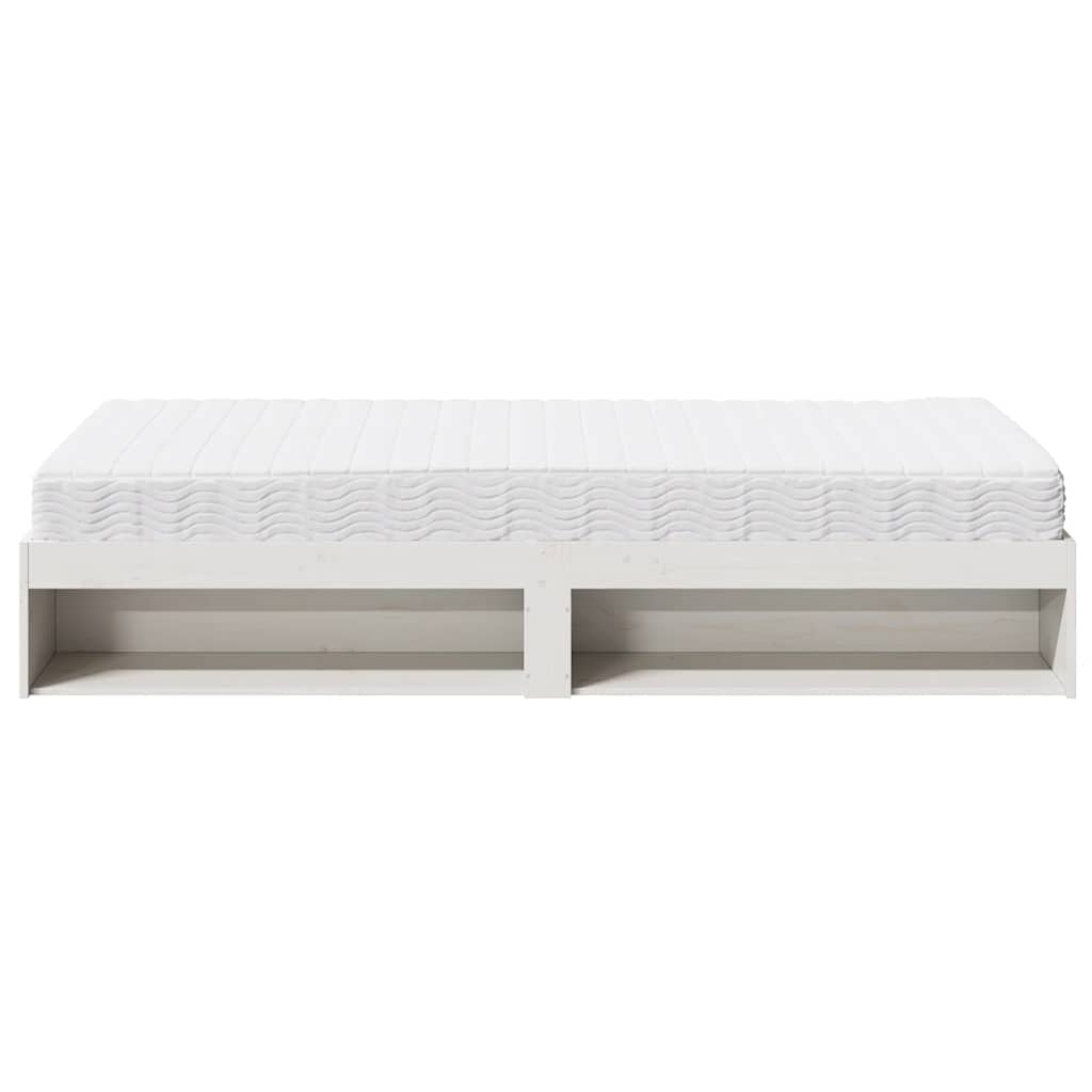 Day Bed with Mattress White 90x190 cm Solid Wood Pine