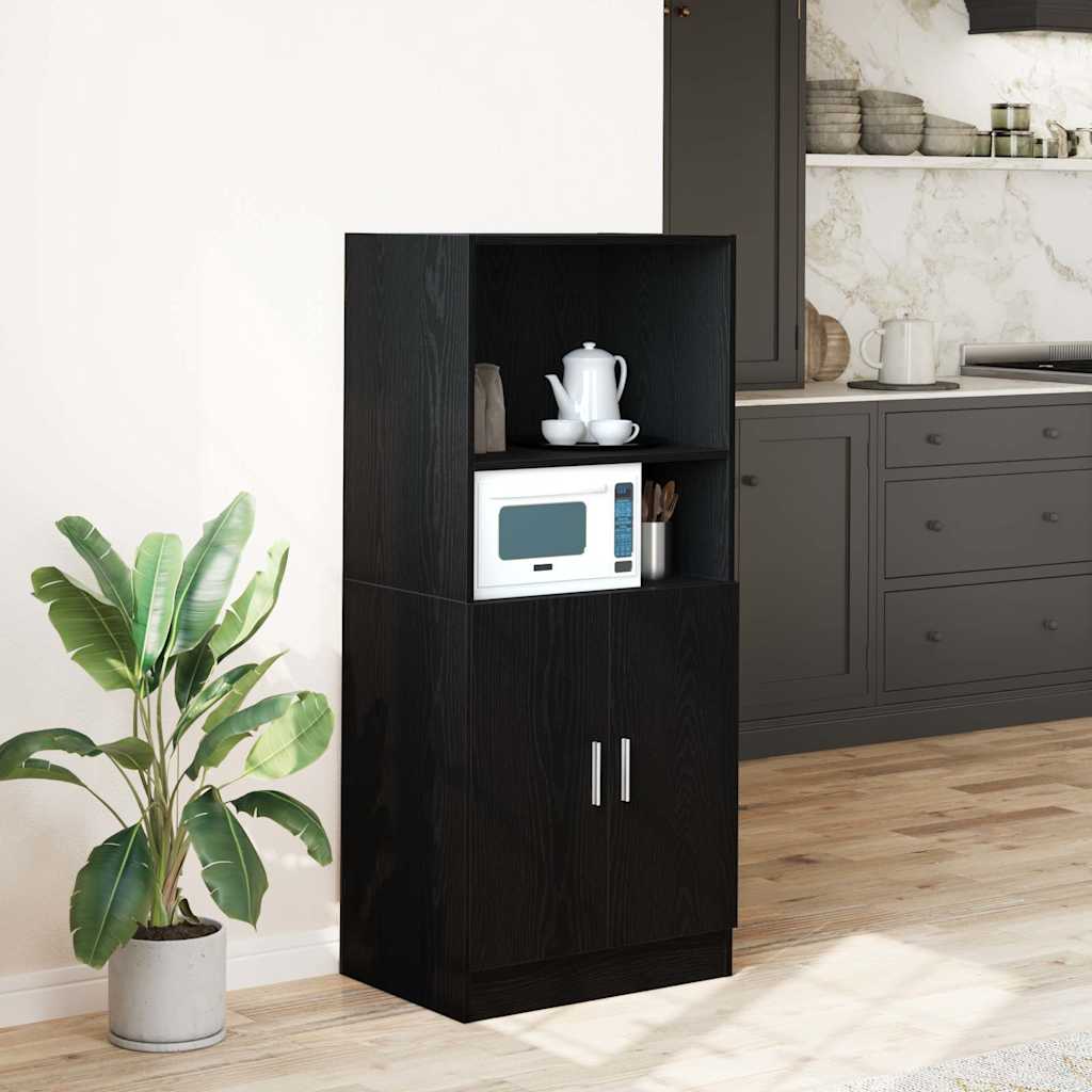 Kitchen Cabinet Black 57x41.5x131.5 cm Engineered Wood