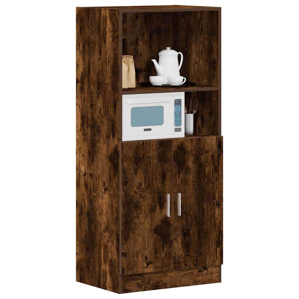 Kitchen Cabinet Smoked Oak 57x41.5x131.5 cm Engineered Wood