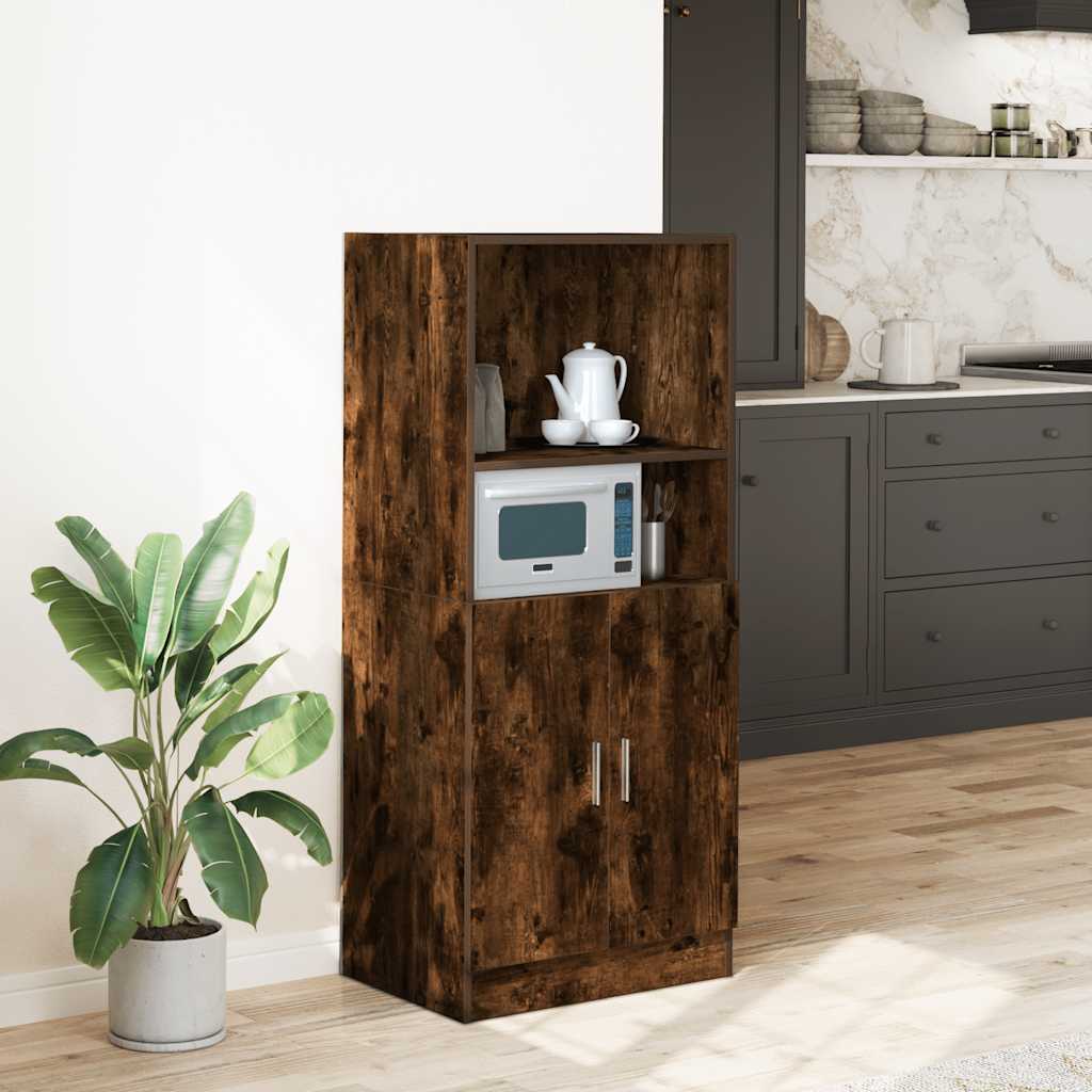 Kitchen Cabinet Smoked Oak 57x41.5x131.5 cm Engineered Wood