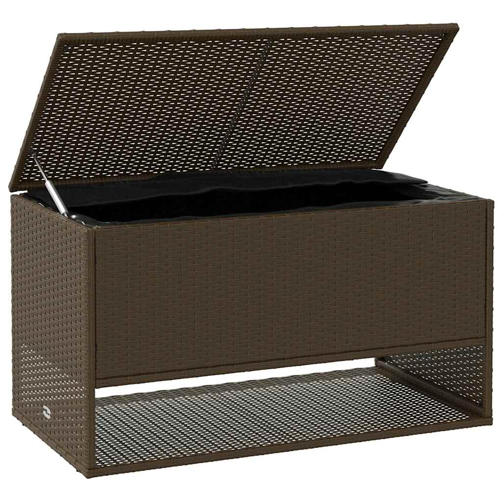 Outdoor Cushion Box Brown 100x55x55.5 cm Poly Rattan