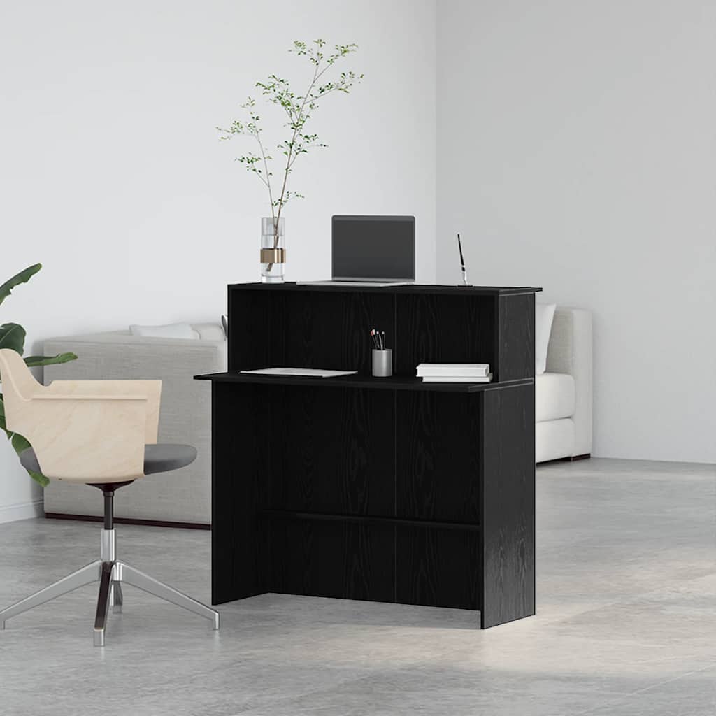 Reception Desk Black 100x50x103.5 cm Engineered Wood