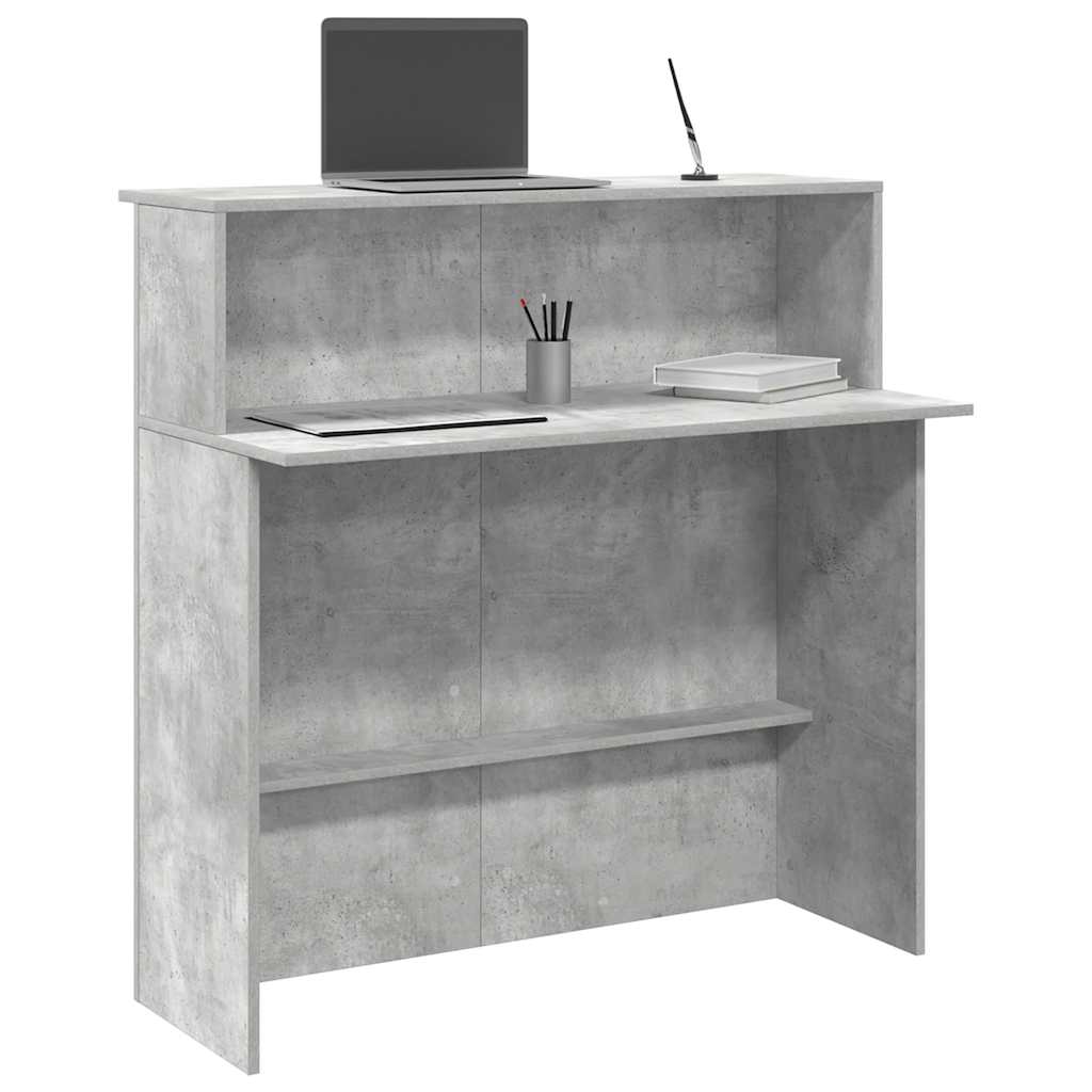 Reception Desk Concrete Grey 100x50x103.5 cm Engineered Wood
