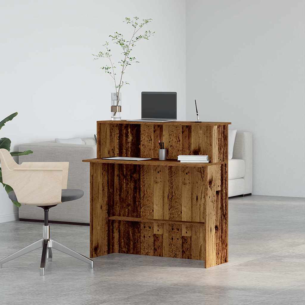 Reception Desk Old Wood 100x50x103.5 cm Engineered Wood