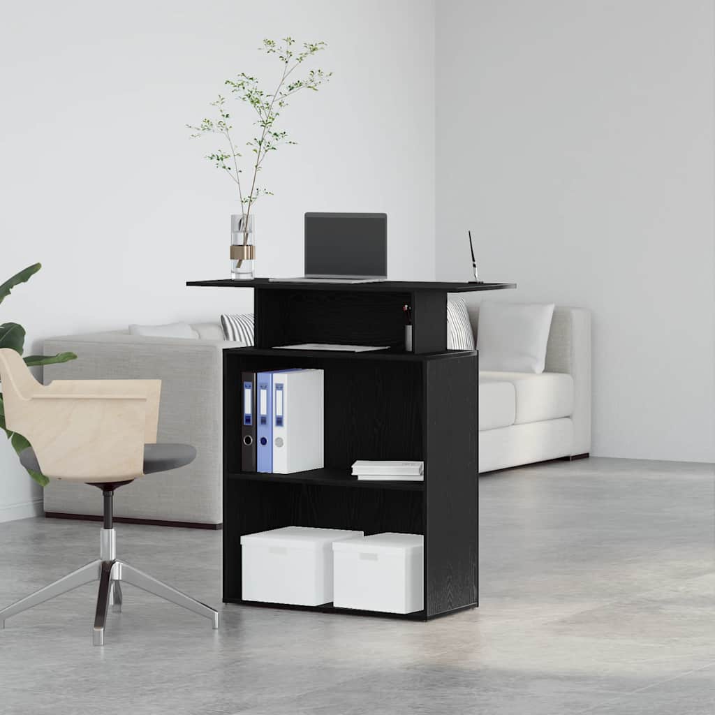 Reception Desk Black 100x40x104 cm Engineered Wood