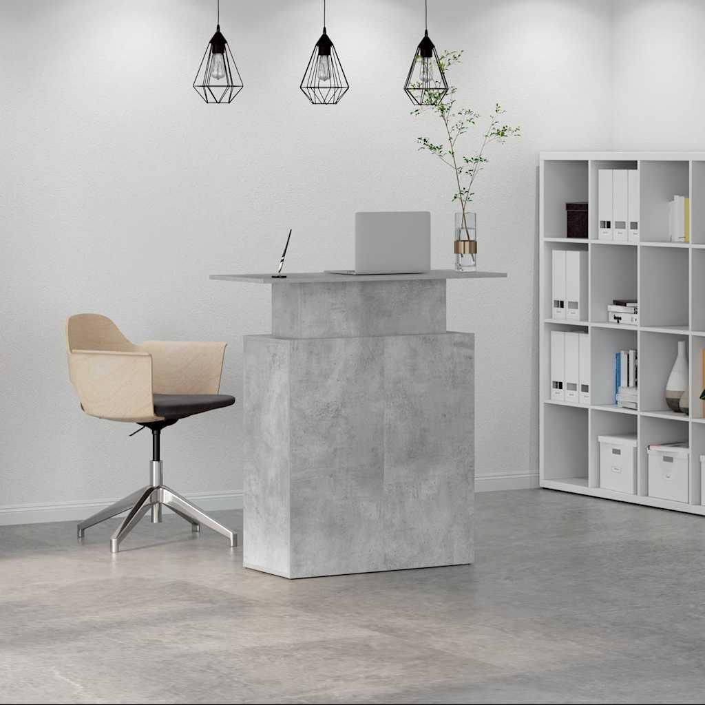 Reception Desk Concrete Grey 100x40x104 cm Engineered Wood