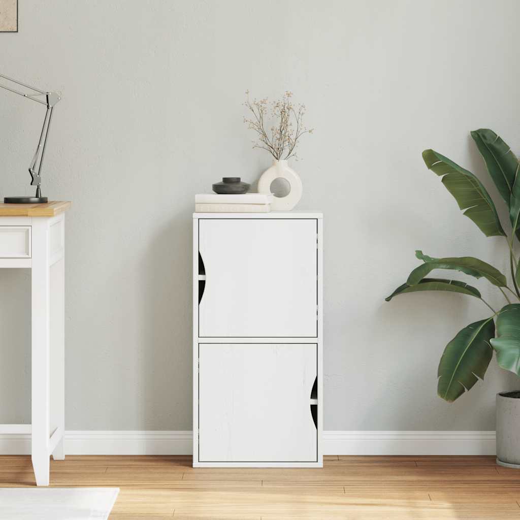 Side Cabinet ODDA White 40x24x79 cm Solid Wood Pine