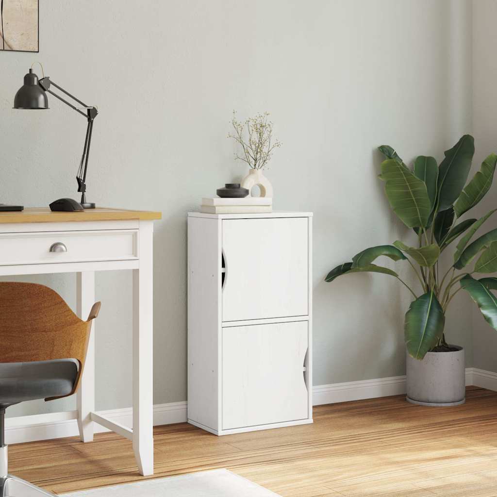 Side Cabinet ODDA White 40x24x79 cm Solid Wood Pine