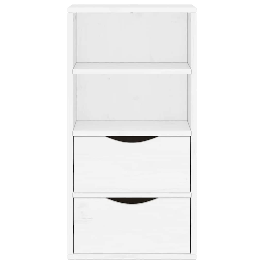 Side Cabinet with Drawers ODDA White 40x24x79 cm Solid Wood Pine