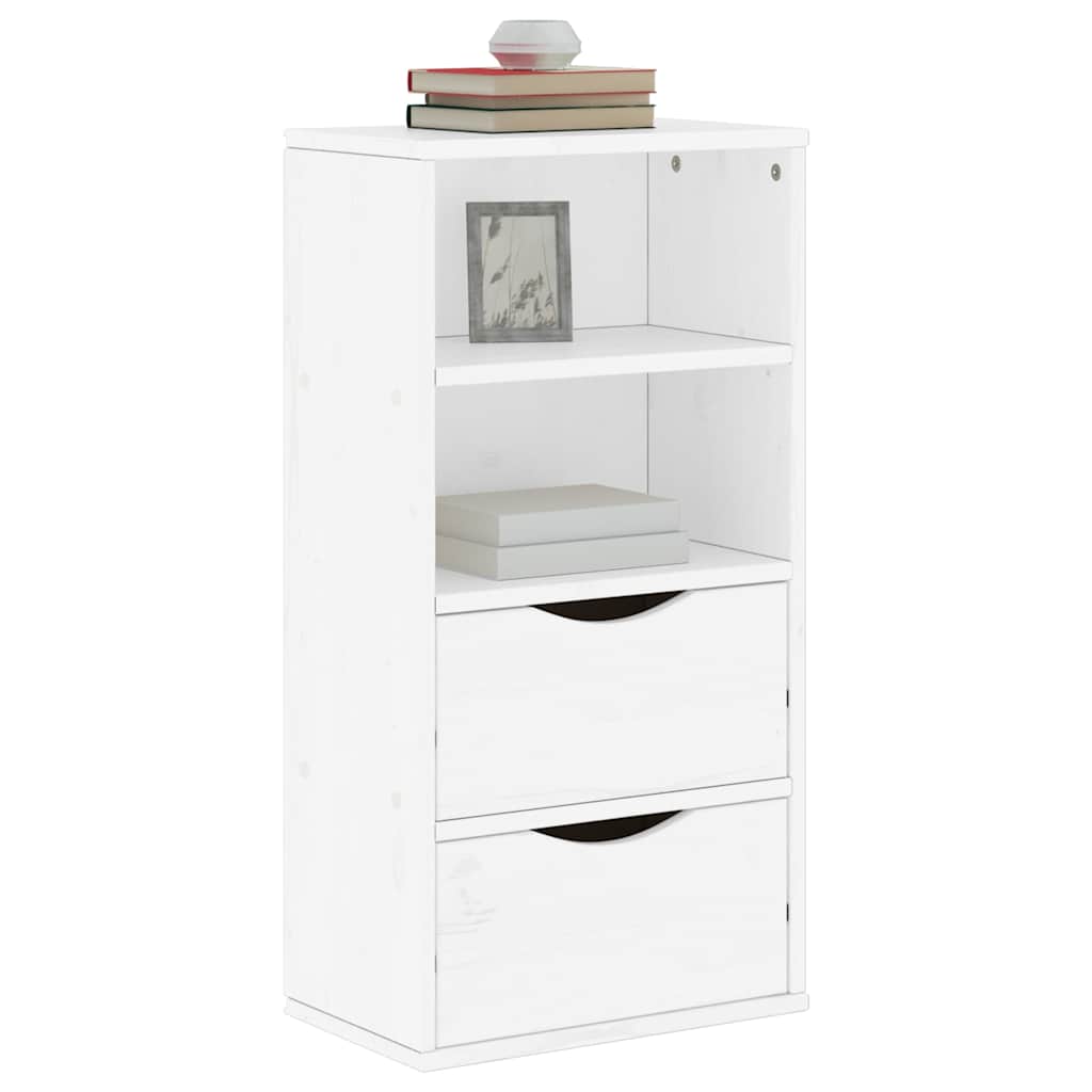 Side Cabinet with Drawers ODDA White 40x24x79 cm Solid Wood Pine
