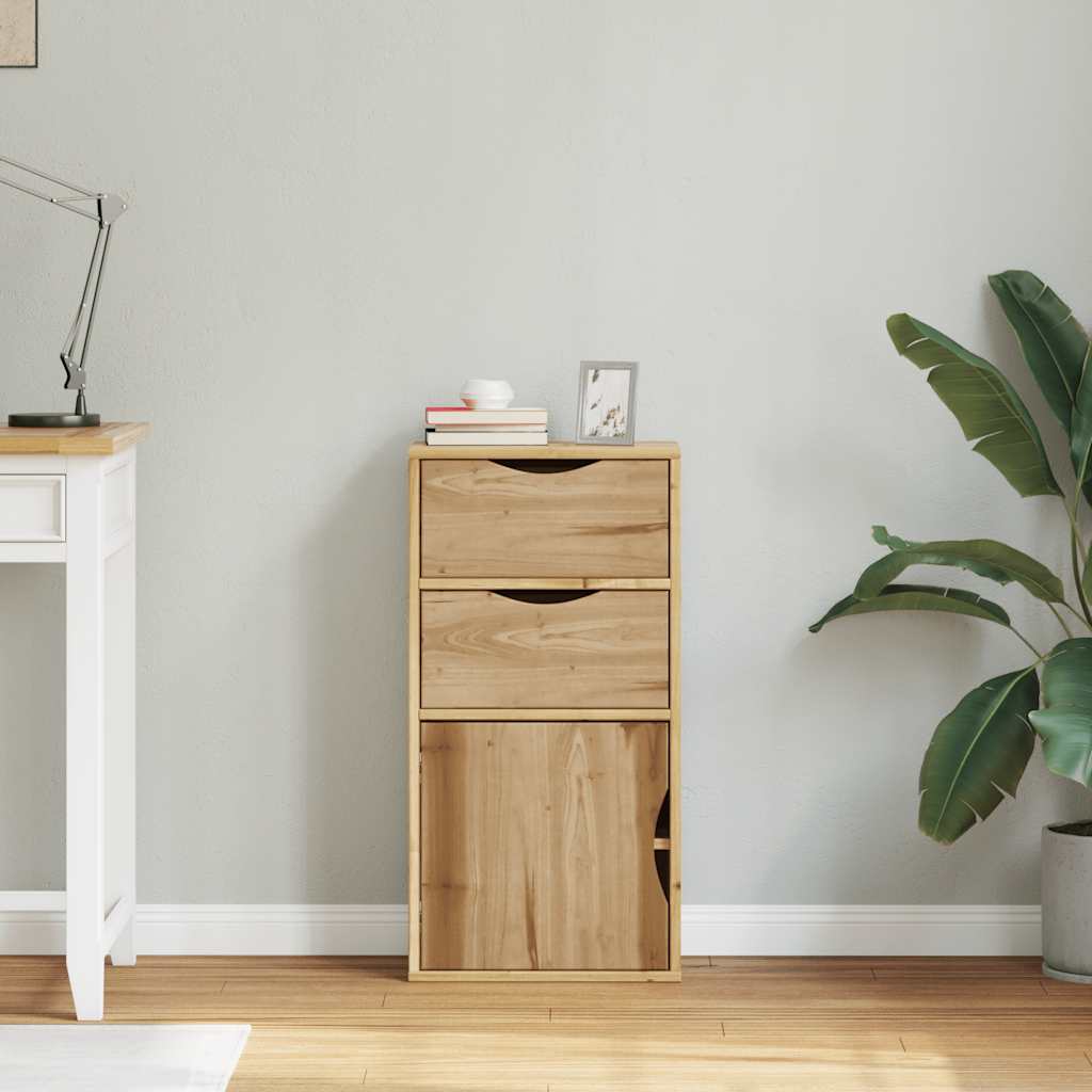 Side Cabinet with Drawers ODDA 40x24x79 cm Solid Wood Pine