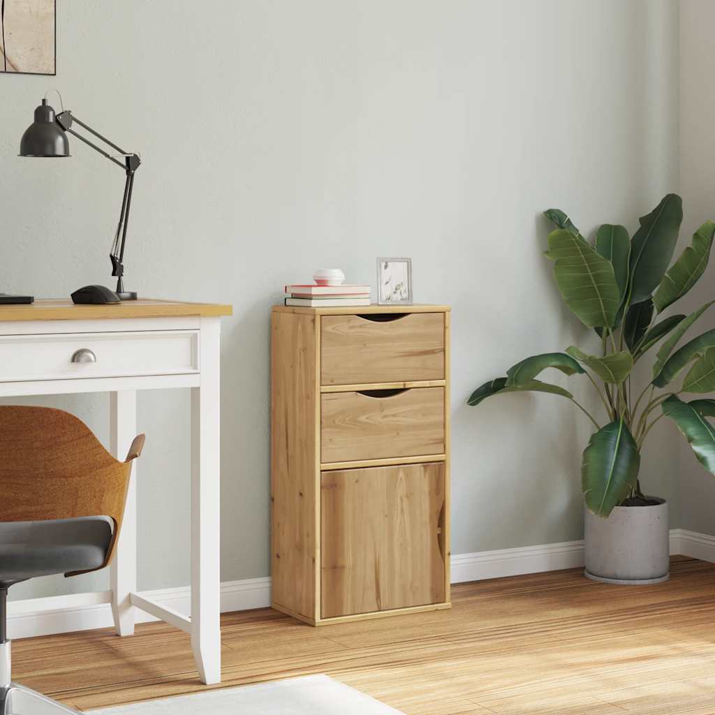 Side Cabinet with Drawers ODDA 40x24x79 cm Solid Wood Pine