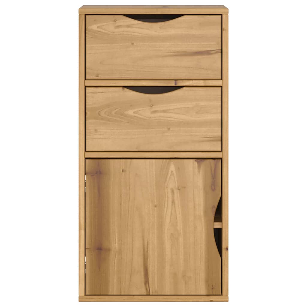 Side Cabinet with Drawers ODDA 40x24x79 cm Solid Wood Pine