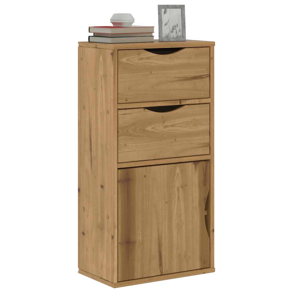 Side Cabinet with Drawers ODDA 40x24x79 cm Solid Wood Pine