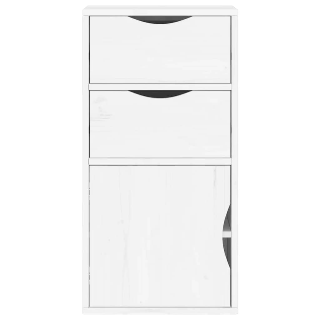 Side Cabinet with Drawers ODDA White 40x24x79 cm Solid Wood Pine