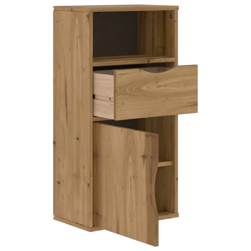 Side Cabinet with Drawer ODDA 40x24x79 cm Solid Wood Pine