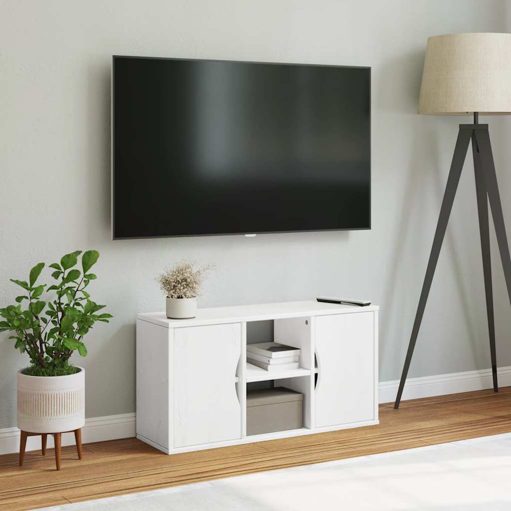 TV Cabinet ODDA White 79x24x40 cm Solid Wood Pine