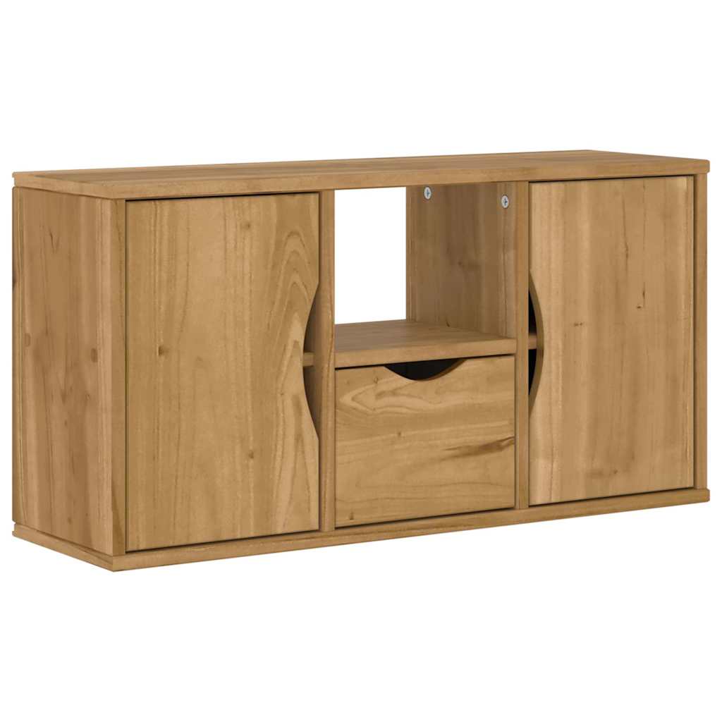 TV Cabinet with Drawer ODDA 79x24x40 cm Solid Wood Pine