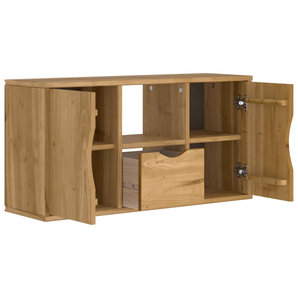 TV Cabinet with Drawer ODDA 79x24x40 cm Solid Wood Pine