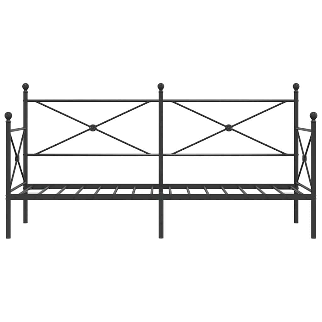 Day Bed without Mattress Black 75x190 cm Steel