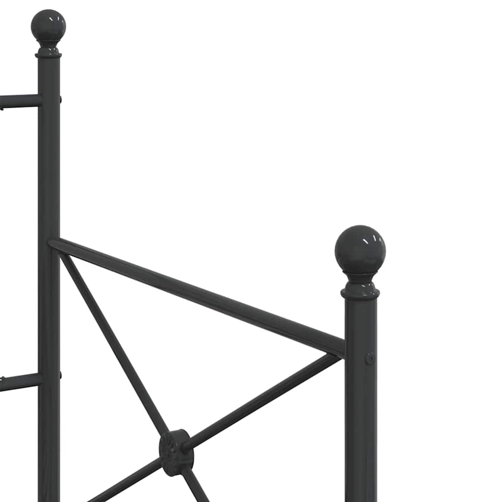 Day Bed without Mattress Black 75x190 cm Steel